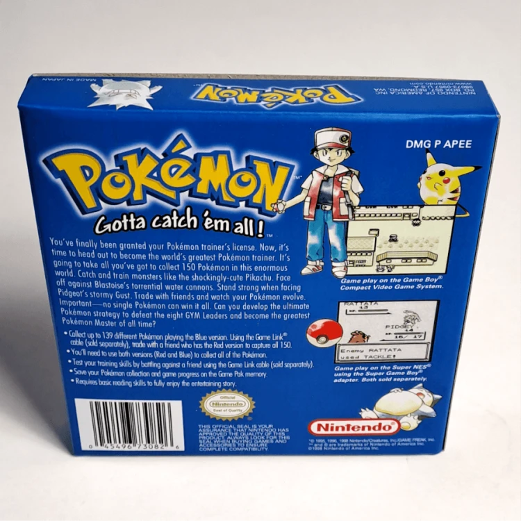 Reprodukcja pudełka Pokemon Blue - USA 2.png